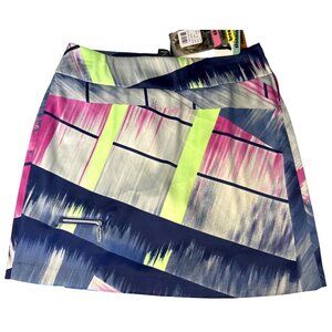 NWT Jamie Sadock Ladies Golf Skort Colorful Abstract Print W/Built-In Shorts 4